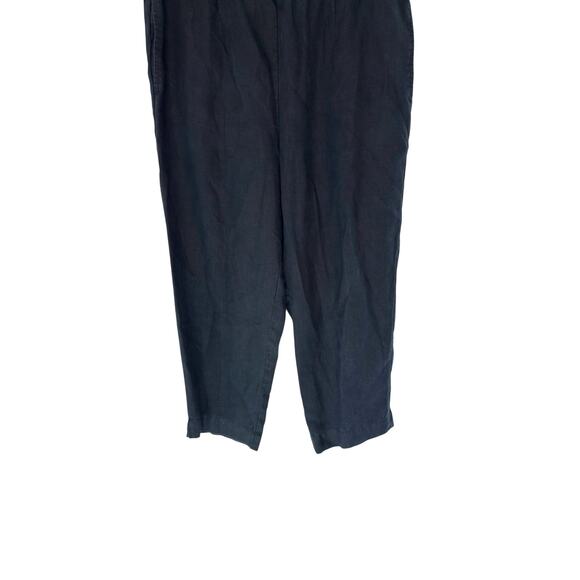 J. Jill Pure Jill Linen Slim Crop Pants Black Lagenlook Pull On Stretch Medium - Picture 4 of 11